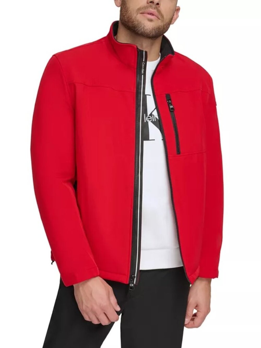 Calvin Klein Men's Sherpa Lined Classic Soft Shell Jacket, Size XL